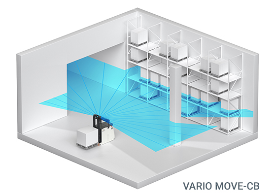 The autonomous mobile robot VARIO MOVE-CB has your warehouse firmly in view. The high-lift fork AGV from ek robotics scans the environment for smooth and error-free production logistics.
