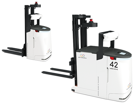 The VARIO MOVE high-lift transport robot from ek robotics is perfect for intralogistics tasks up to 5 metres stacking height.