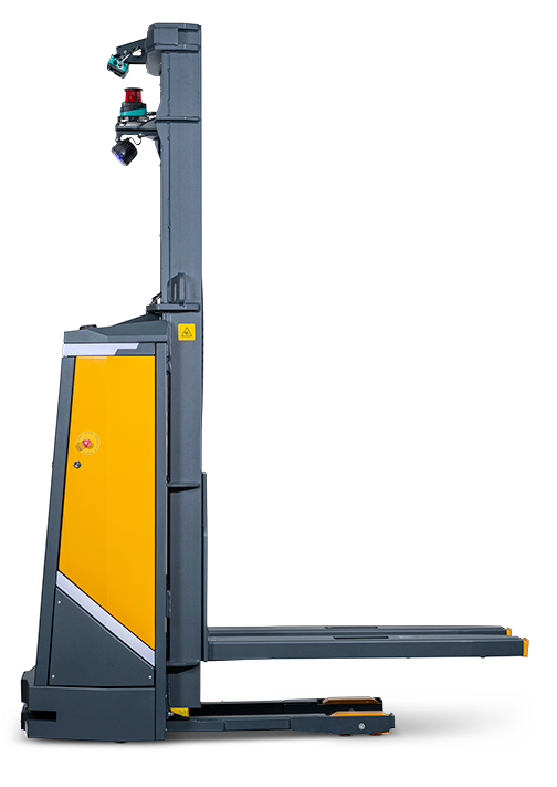 Technical Data: Autonomous high lift transport robot WEWO AGV Palletmover Stacker by MOBILE ROBOTS.