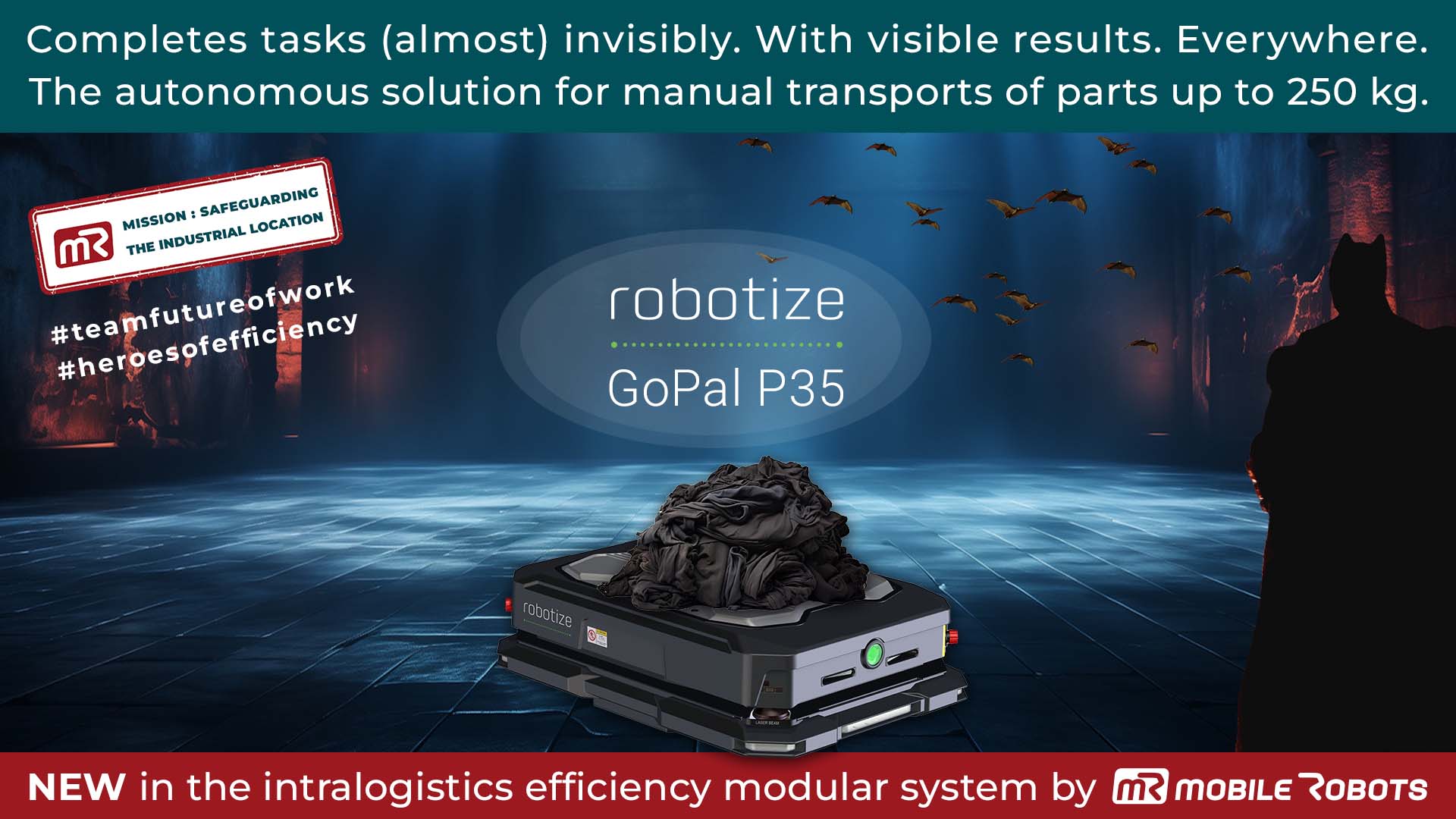 New from your integrator mR MOBILE ROBOTS: The Robotize GoPal P35 opens up new perspectives for your autonomous intralogistics.